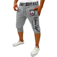 Jaylvis Bermudas Herren Short 3/4 Hose Kurze Jogginghose Sport Marine Royal Elastikbund mit Tunnelzug, aus Baumwolle