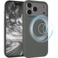 EAZY CASE Handyhülle für Apple iPhone 17 Pro Max Hülle Silikon 6,9 Zoll, TPU MagSafe Schutzhülle kratzfest Back Cover Kameraschutz Dunkelgrau