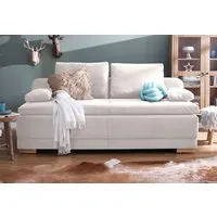 OTTO home Schlafsofa Berlin, B: 202 cm, Liegel. 158x200 cm, Bettfunktion, Bettkasten & 1 Zierkissen, Dauerschlafsofa mit Boxspring