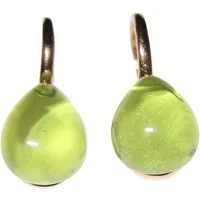 Mugello Paar Ohrhänger Bari peridot vergoldet zierlich schlicht apart Mädchen, made in Italy, Sterlingsilber mit 18K Rotvergoldung