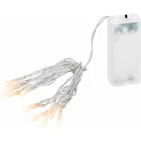 Linder Exclusiv GmbH LED-Lichterkette, Batterie 1,35m 10 LEDs warmweiß 6/18h Timer transparent