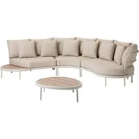 Dehner Gartenlounge-Set Avignon, 5 Sitzplätze, inkl. Tisch, Aluminium / Polyester, beige, moderne Sitzgruppe, Elemente lassen sich auch einzeln nutzen