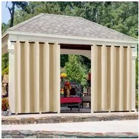 Jibenhome Outdoorgardine Outdoor Vorhang Wetterfest mit Ösen (2 St), Winddicht