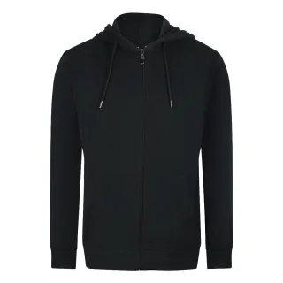 Cavalli Class - Schwarzer Kapuzenpullover Mit Reißverschluss Im Traditionellen Leoparden-design