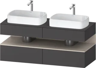 Duravit Qatego Konsolenwaschtischunterbau wandhängend Graphit Matt 1400x550x600 mm - QA4767091490010 QA4767091490010