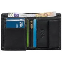 Benthill Geldbörse Herren Klein Echt-Leder Portemonnaie RFID Slim Gelbeutel Mini Börse, RFID-Schutz Kartenfächer Münzfach