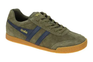 Gola CMA192HN Harrier Herren Sneakers khaki/navy Gr?n Echtleder Textil Gummis...