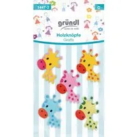 Gründl Bastelnaturmaterial Gründl Holzknöpfe Motiv Giraffe