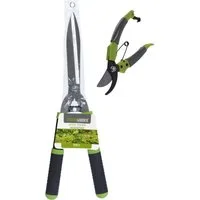 Progarden Gartenschere Gartenarbeit Scheren 2 er Set Schwarz, (Set, 2-tlg., Heckenschere + Gartenschere), Heckenschere, Astschere, Gartenwerkzeug, Rostfrei, Gummigriff