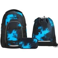 coocazoo Schulranzen Schulrucksack-Set MATE Mystic Clouds 3-teilig (3-teilig), ergonomisch, Körpergröße: 135 - 180 cm, Easy-Grow-System