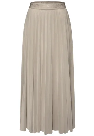 Street One - Midi-Rock aus Mesh in Plisséestruktur timeless beige - Gr. - 34