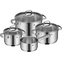 WMF Topf-Set Belmonte, Cromargan® Edelstahl Rostfrei 18/10 (Set, 7-tlg), Glasdeckel, Schüttrand, poliert, für alle Herdarten