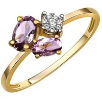 Fascination by Ellen K. Fingerring Gold 375 mit echtem Amethyst + Zirkonia