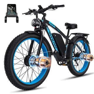 [EU DIRECT] Vitilan H5 Electric Bike 52V 25Ah Battery 1000W*2 Dual Motors Recommended Top Speed 25KM/H 24inch Tires 65-1