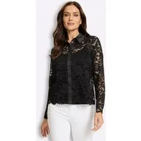 heine Klassische Bluse Spitzen-Bluse Langarm