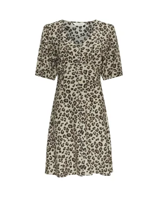 msch copenhagen - MSCHKalani Vlora 2 4 Dress AOP humus leo - Gr. - S