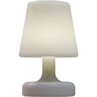 F-H-S International LED Außen-Tischleuchte 35703 LED Solar-Tischleuchte Kunststoff weiß 25x16cm 4 Dioden warmweiß