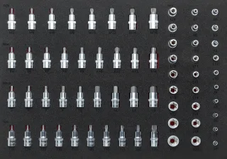 VIGOR Steckschlüssel-Einsatz Satz, V2837, Vierkant6,3 mm (1/4 Zoll), Vierkant10 mm (3/8 Zoll), Vierk