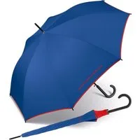 United Colors of Benetton Stockregenschirm großer Regenschirm mit Auf-Automatik und Logo, einfarbig mit Kontrastfarben am Schirmrand
