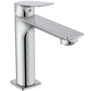 Ideal Standard Waschtisch-Armatur H120 CeralifeC Ausladung 135mm mit Push-Open Ventil BlueStart Chro BE105AA