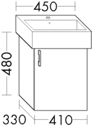 Burgbad Waschtischunterschrank Sys30 PG4 Sana 480x410x330 Grau Hochglanz, WWMA041LF3364 WWMA041LF3364