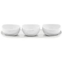 Mulex Snackschale Mila Snackschalen-Set mit Servierteller - 4-teilig, (4-tlg), aus hochwertigem Porzellan