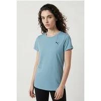 PUMA Trainingsshirt W TAD ESSENTIAL HEATHER TEE mit kleinem Logo auf der Brust, Kurzarm, in normaler Länge