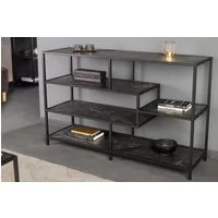 riess-ambiente Standregal SLIM LINE 115cm graphit / schwarz, Einzelartikel 1-tlg., Wohnzimmer · Design · Metall · mit Ablage · Industrial