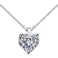 ROUGEMONT Silberkette Moissanit Herz Damen Halskette 1,0ct +Echtheitszertifikat 18K Gold, Echtschmuck