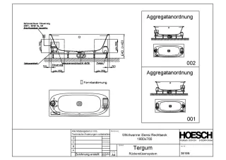 Hoesch Monolith Einbau Whirlwanne iSensi Rechteck 1600x700 mit System Tergum 3819N.010305002