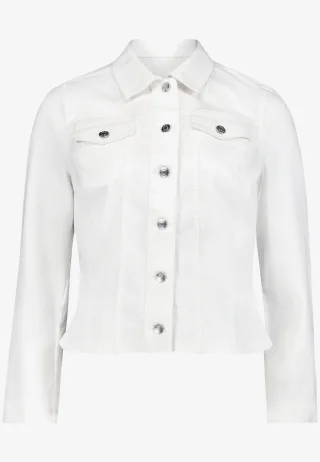 zero - Jeansjacke tailliert mit Knopfleiste Cream Denim - Gr. - 36