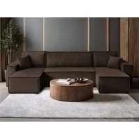 Lookway Wohnlandschaft CARLOS U CORD Gepolstertes Sofa in U-Form, Cord-Stoff, mit Schlaffunktion und Bettkasten