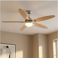 GLOBO LIGHTING Deckenventilator, Deckenventilator AZURA mit Zugschalter aus Metall und Nickel