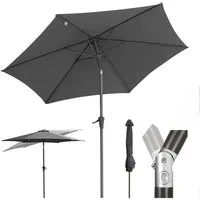 Sekey Sonnenschirm ø 200/270/300 cm Gartenschirm Rund, Marktschirm Knickbar, mit Kurbel, LxB: 270x300 cm, sonnenschirm 270cm, Neigungswinkel, für Balkon Garten, UV 50+