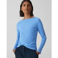OPUS Langarmshirt SOVKE Slim aus Baumwoll Mix