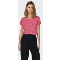 ONLY Kurzarmshirt ONLMOSTER STRIPE S/S O-NECK TOP JRS NOOS gestreift, lässig geschnitten, Jersey, Rundhals, Viskosemischung