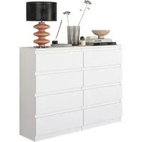 Furnica Kommode Highboard, 8 Schubladen, Sideboard, Breite 120cm Höhe 92cm