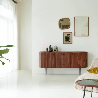 Anrichte aus Palisanderholz und Marmor 175 Jade