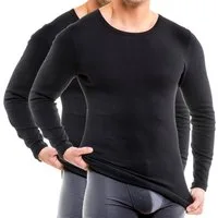 HERMKO Unterziehshirt 3640 2er Pack Herren langarm Shirt Longsleeve aus 100% Bio-Baumwolle