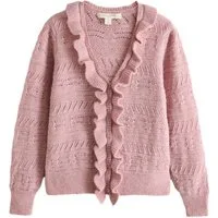 LAURA ASHLEY Strickjacke Laura Ashley Strickjacke mit Rüschen (1-tlg)
