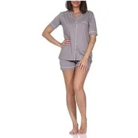 Normann Pyjama Normann Damen kurzarm Shorty Schlafanzug in klassischer Optik