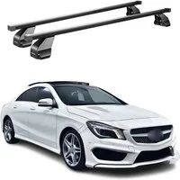 OMAC Dachträger Menabo Stahl Gepäckträger für Mercedes CLA C117 2013-19 Schwarz (2-St), Wasserbeständig,Abnehmbar,Multifunktional,Leichtgewichtig