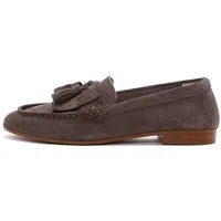 Derimod Maskuline Loafer aus Veloursleder Loafer Echtes Wildleder, Lederfutter, TPU-Sohle, Quastendetail, Slip-On-Stil