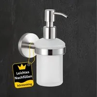 Bürstenking Seifenspender Bürstenking Seifenspender 200 ml Edelstahl matt, Wandmontage Serie 190, Rostfrei, PVC-frei, nickelfrei, quecksilberfrei