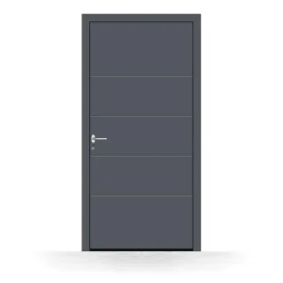 Haustür Aluminium, Basic Schwäbisch Gmünd, Anthrazitgrau Feinstruktur, 700 x 1700 mm, DIN links innen öffnend, individuell konfigurieren