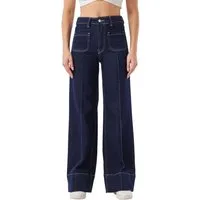 Ital-Design Weite Jeans Damen Freizeit (91279953) Stretch High Waist Jeans in Dunkelblau