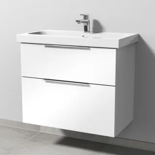 Sanipa 3way Waschtischunterbau zu Geberit iCon Light Waschtisch mit 2 Auszügen, Weiß-Glanz UF57278