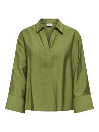JDY - JDYVENUS LOOSE 7/8 V-NECK TOP WVN Cedar Green - Gr. - M