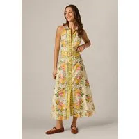 Adrianna Papell Sommerkleid Printed Cotton Midi Verspieltes Maxikleid aus Baumwolle mit Blumenmuster