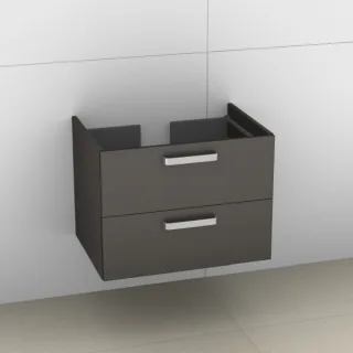 Artiqua 412 Waschtischunterschrank für Ventuno T0017 Stahlgrau Metallic, 412-WU2L-I24-7141-88 412-WU2L-I24-7141-88